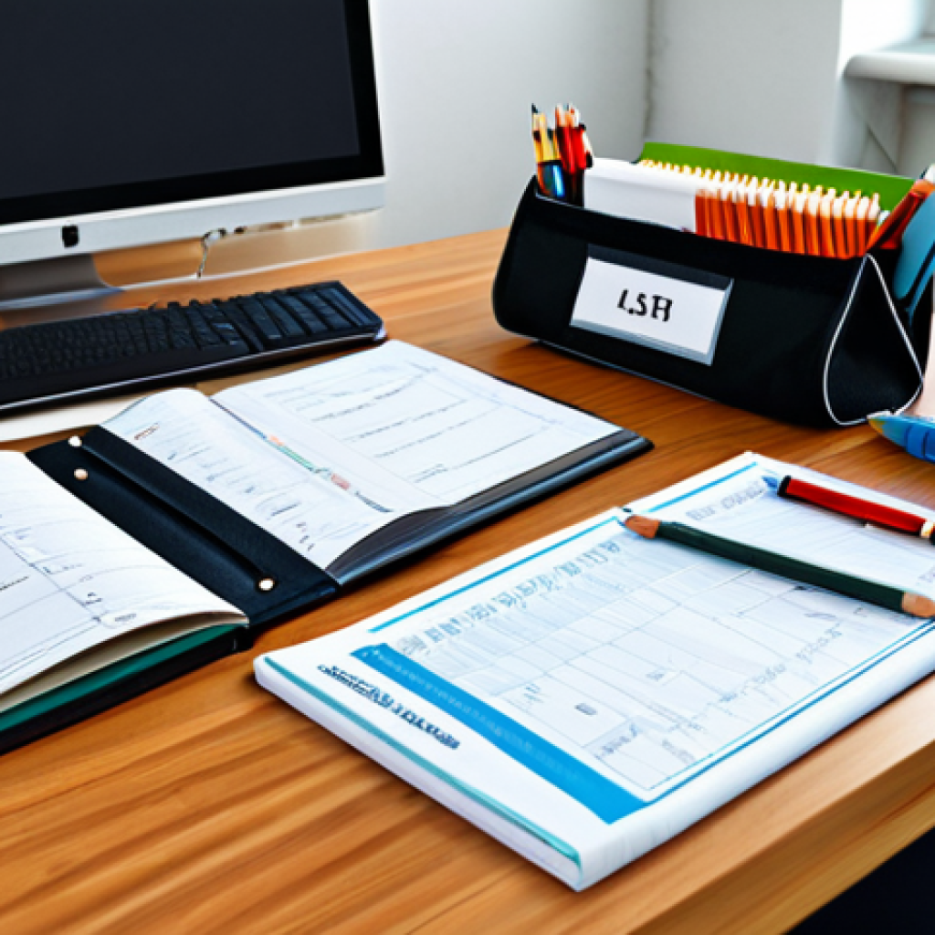 Exam Preparation Essentials**
A well-organized desk with HSK study materials, including textbooks, practice tests, a pencil case with 2B pencils and an eraser, a printed test admission ticket, and a valid ID card. The setting is a clean, bright study room. "Safe for work," "appropriate content," "fully clothed," "professional," "modest," "family-friendly," "perfect anatomy," "correct proportions," "natural pose," "high quality."
**