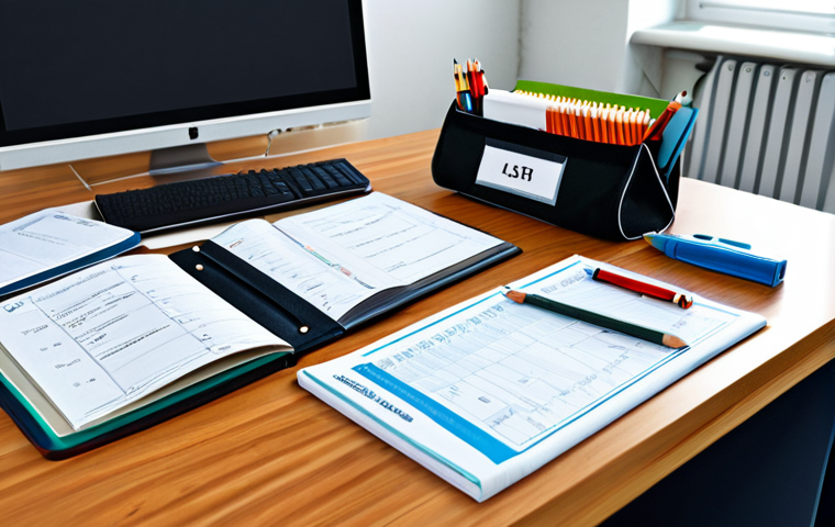 Exam Preparation Essentials**

A well-organized desk with HSK study materials, including textbooks, practice tests, a pencil case with 2B pencils and an eraser, a printed test admission ticket, and a valid ID card. The setting is a clean, bright study room. "Safe for work," "appropriate content," "fully clothed," "professional," "modest," "family-friendly," "perfect anatomy," "correct proportions," "natural pose," "high quality."

**